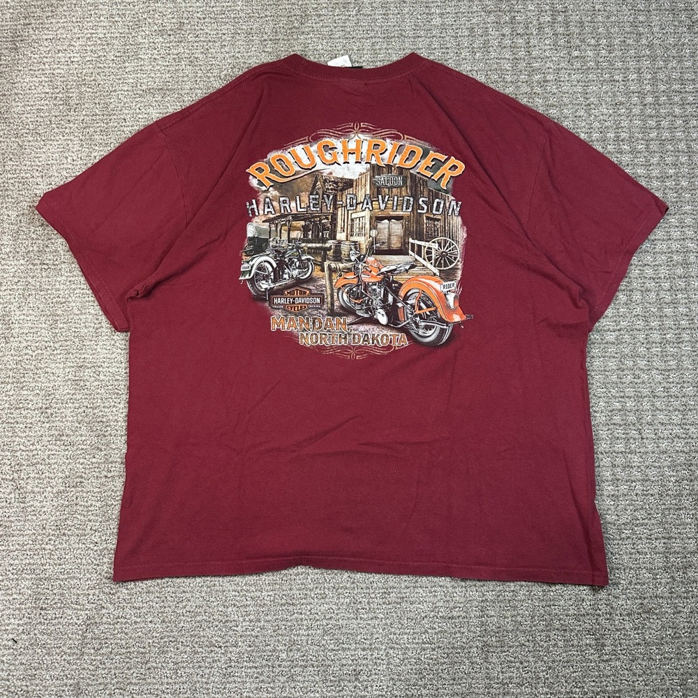 Harley Davidson Mens 2XL T-Shirt Burgundy Red Motorcycle Sunset Graphic Tee - Picture 1 of 8